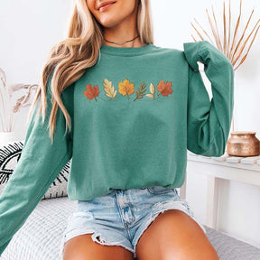 Long Sleeve Fall Autumn Leaves Sweatshirt