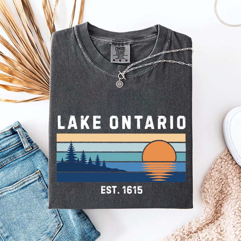 Lake Ontario Great Lakes Sunset Graphic T-Shirt