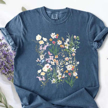 Vintage Watercolor Pressed White Flowers T-Shirt