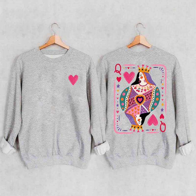 Vintage Queen of Hearts Graphic Sweatshirt