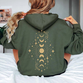 Vintage Celestial Vertical Moon Phase Hoodie