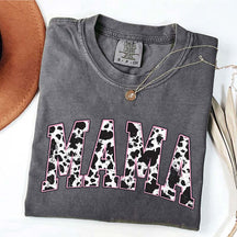 Retro Mama Pink Cow Western T-shirt