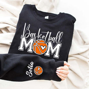 Custom Basketball Mom Cute Heart Sweatshirt