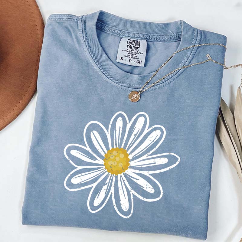 Daisy Flower Graphic Cute Summer T-Shirt