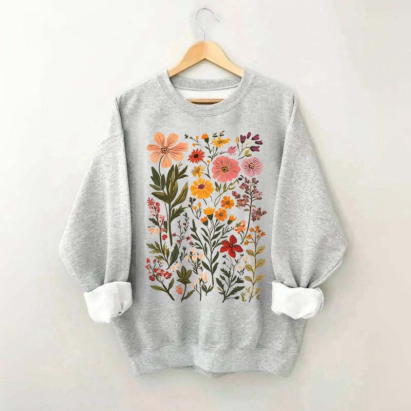 Colorful Wildflower Nursery Botanical Sweatshirt