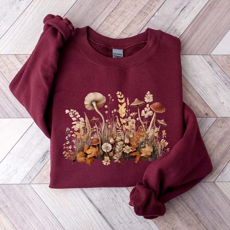 Vintage  Botanical Mushroom Sweatshirt