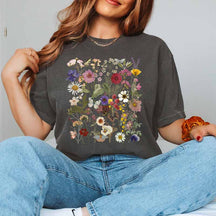 Vintage Pressed Flowers Cottagecore Blossom T-Shirt