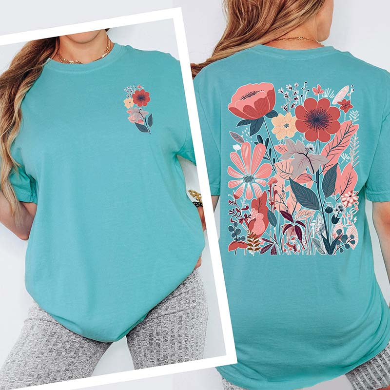 Floral Comfort Colors Nature Gift Womens T-Shirt