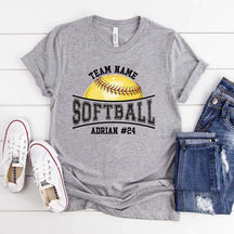 Custom Name Number Softball T-Shirt