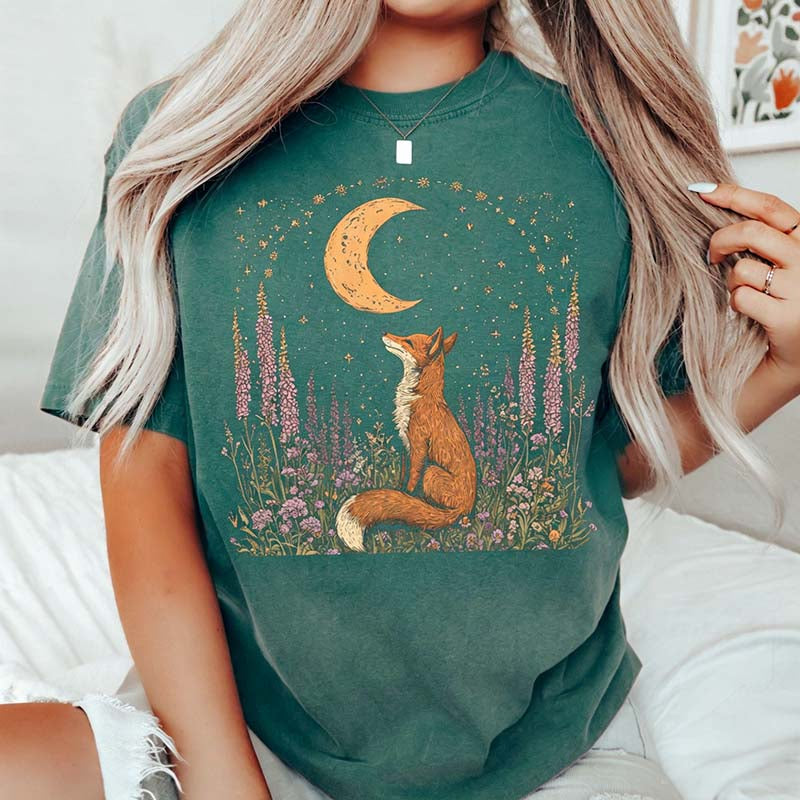 Celestial Fox Goblincore Cottagecore T-Shirt