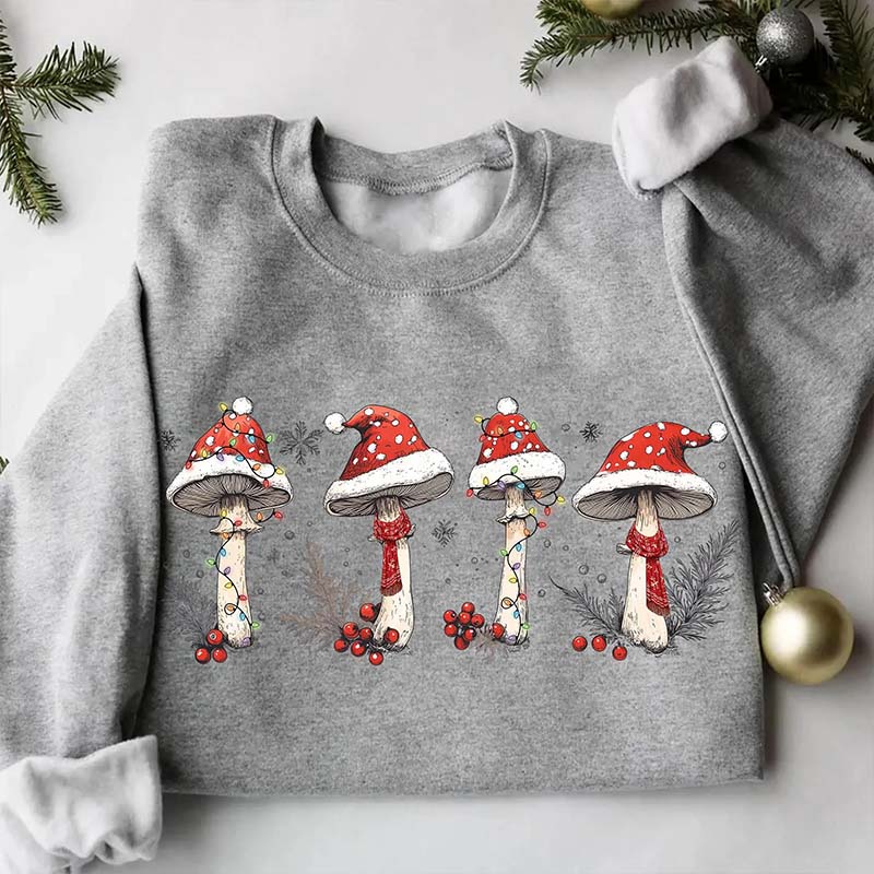 Christmas Mushroom Hippie Holiday Sweatshirt