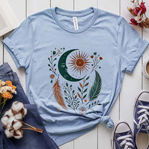 Bohemian Moon Celestial Sun and Moon T-Shirt