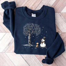 Cute Snowman Dog Lover Sweatshirt