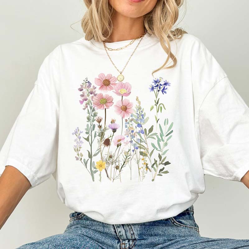 Pressed Flowers Whimsigoth T-Shirt