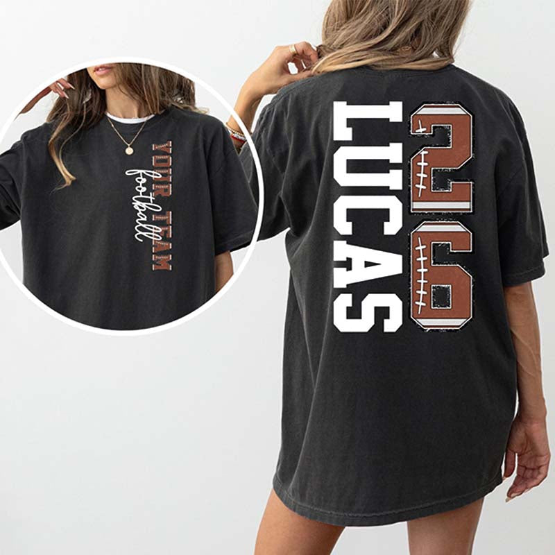 Custom Team Football Name And Number T-Shirt