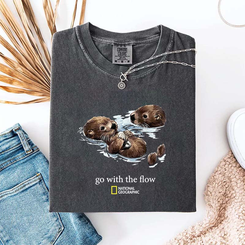 National Geographic Otters Go With The Flow T-Shirt