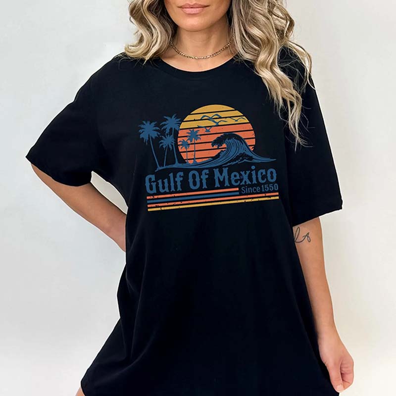 Retro Sunset Gulf Of Mexico Since 1550 T-Shirt