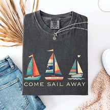 Colorful Sailboat Nautical Beach T-Shirt
