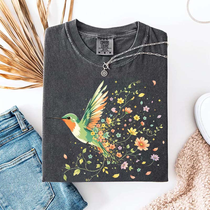 Hummingbird Wildflower Botanical Nature T-Shirt