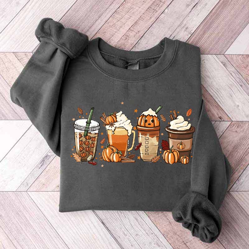 Cute Pumpkin Spice Fall Coffee Sweatshirt