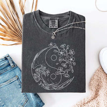 Yin Yang Wave Cherry Blossom T-Shirt