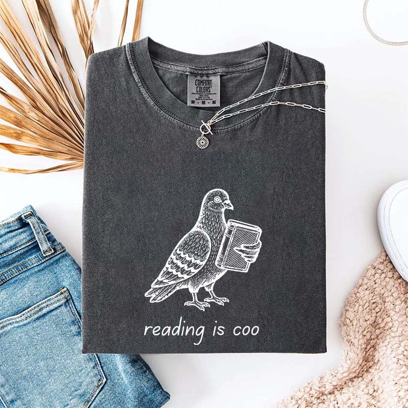 English Teacher Pigeon Reading T-Shirt