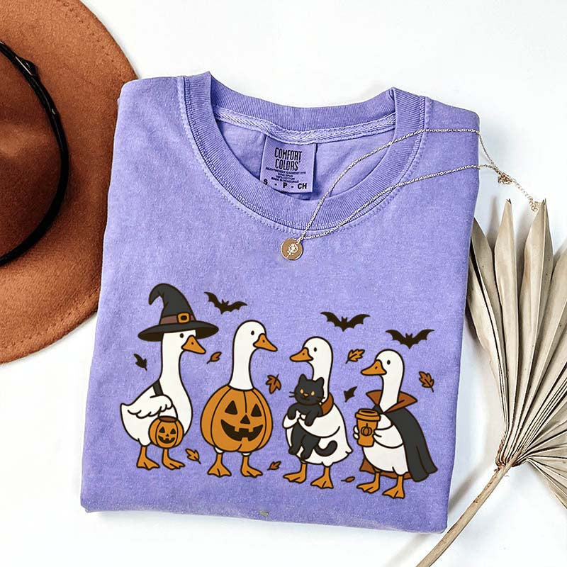 Halloween Ghost Pumpkin Bat Cat T-Shirt