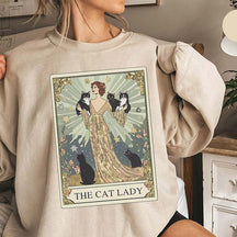 Cute Cat Lady Tarot Card Sweatshirt