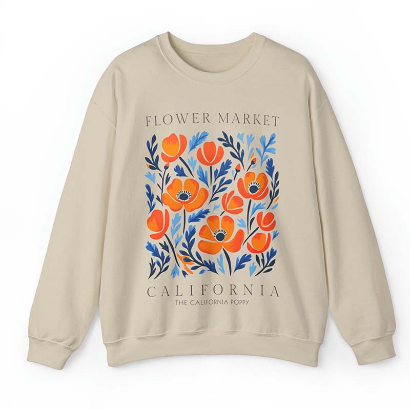 California Flower Market Art Sweatshirt