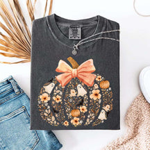 Vintage Floral Pumpkin Cute Halloween T-Shirt