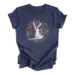 Rabbit Flowers Easter Spring T-Shirt