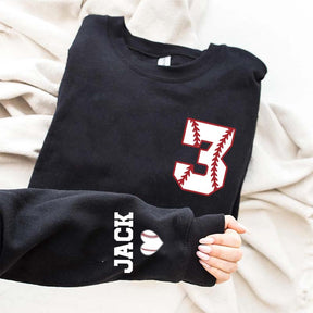 Personalized Baseball Heart Sweatshirt