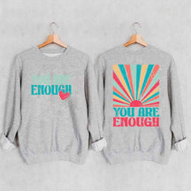 You Are Enough Vintage Retro Rainbow Sweatshirt