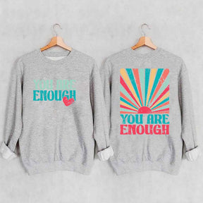 You Are Enough Vintage Retro Rainbow Sweatshirt