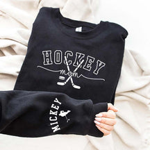 Hockey Mom Kids Name Sweatshirt