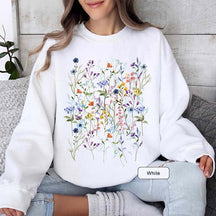 Vintage Pressed Flowers Gift For Gardener Sweatshirt