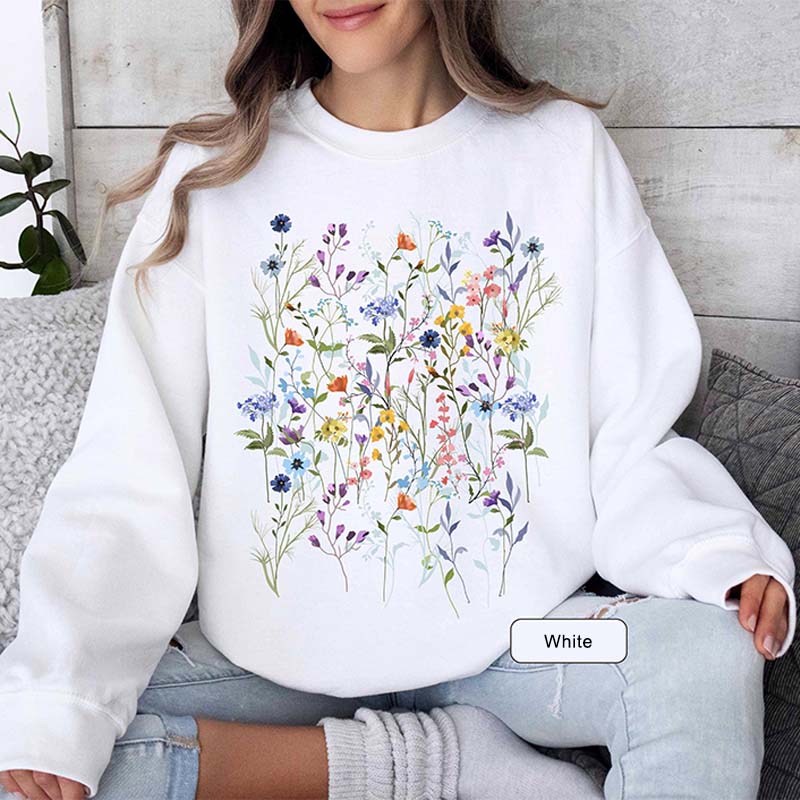 Vintage Pressed Flowers Gift For Gardener Sweatshirt