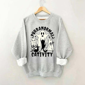Purranormal Cativity Spooky Ghost Cat Sweatshirt