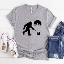 Bigfoot Walking Corgi Dog T-Shirt