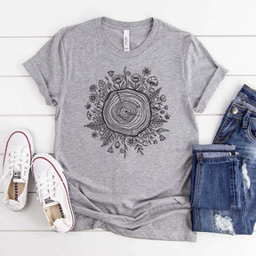 Comfort Colors Botanical Tree Ring Art T-Shirt