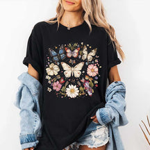 Cottagecore Butterfly Boho Sunflowers T-Shirt