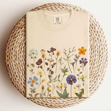 Vintage Pressed  Orange Flowers T-Shirt