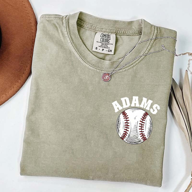 Custom Baseball Name Pocket  T-Shirt