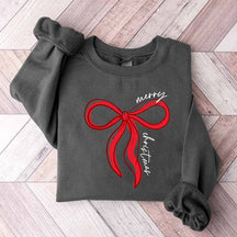 Merry Christmas Bow Winter Sweatshirt