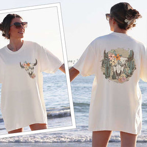 Vintage Cow Skull Western Music T-Shirt