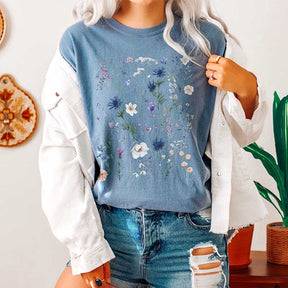 Comfort Colors Botanical WildFlowers Wildlife T-Shirt