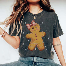 Christmas Gingerbread Bow Woman T-Shirt