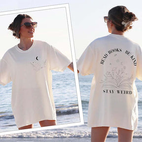 Celestial Read Books Be Kind Stay Weird T-Shirt