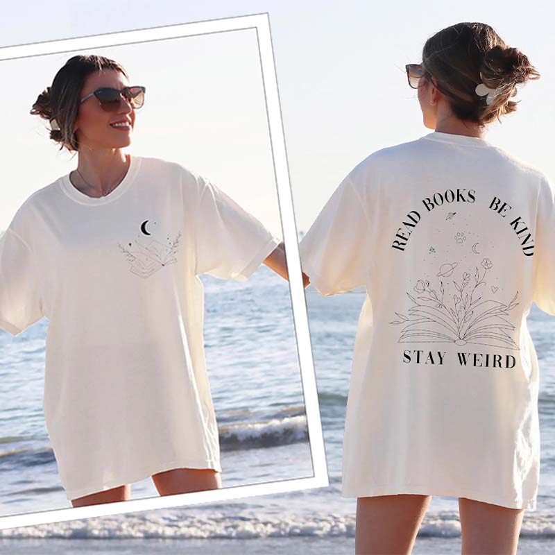 Celestial Read Books Be Kind Stay Weird T-Shirt