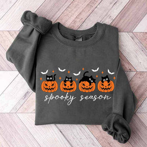 Spooky Season Black Cats Pumpkin Sweatshirt